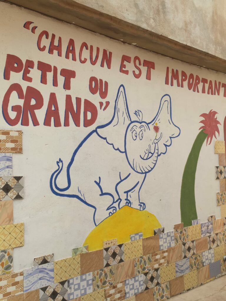 mission humanitaire sans projet professionnel - citation sur un mur au Togo