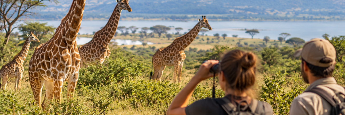 Girafe sauvage dans un espace naturel au Kenya