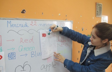 Stagiaire étudiante dans l'enseignement au Maroc 