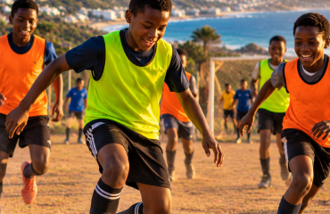 Jeunes participant à un projet de football à Hout Bay en Afrique du Sud