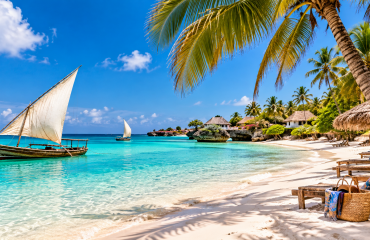 Plage de Zanzibar au bord de l’océan Indien